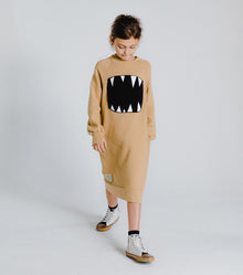 Kid | Fuzzy Roar A Dress | Ice Grey