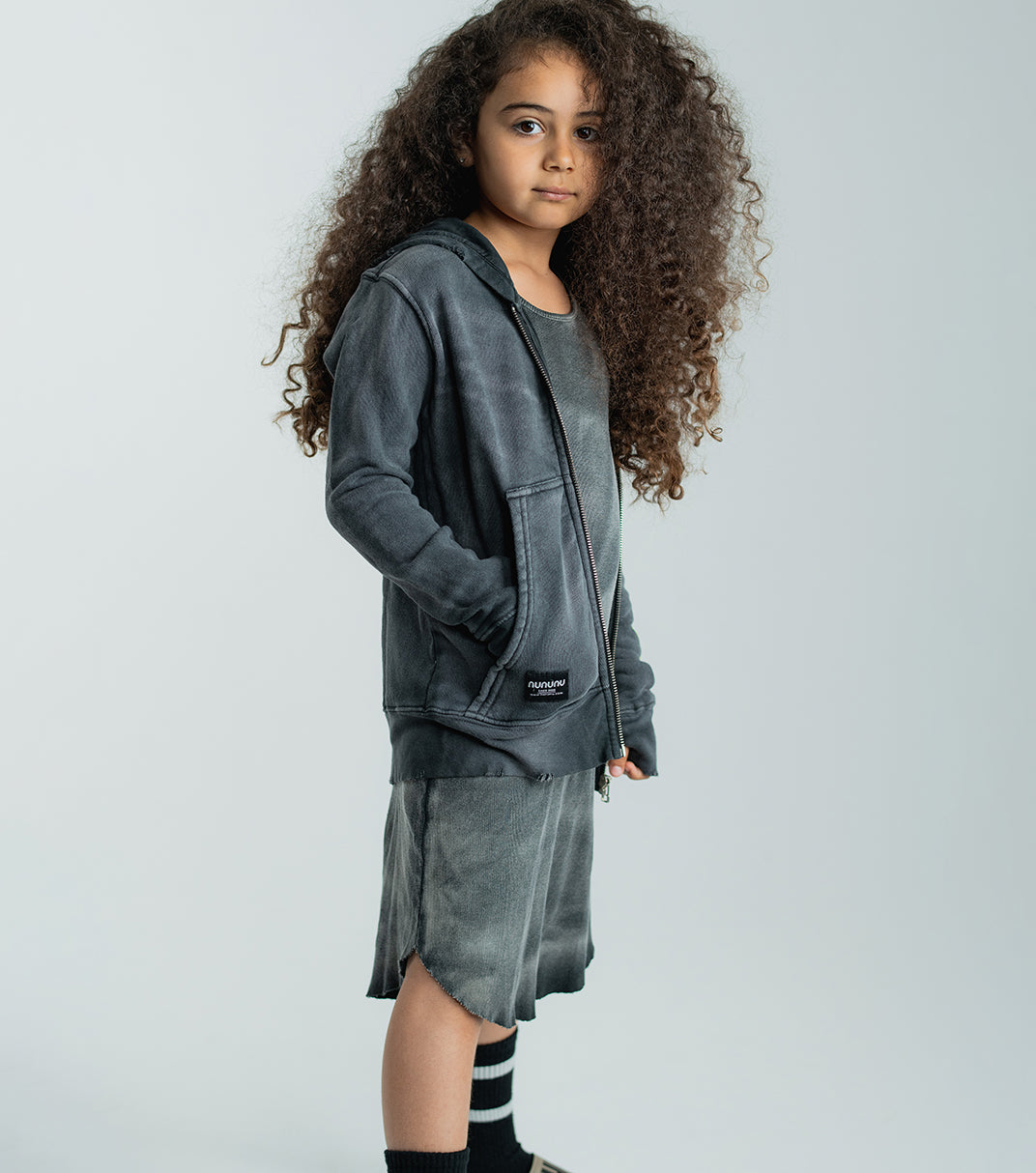 Kid | Brushed Tank Top Dress | Washed Black