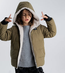 Kid | Reversible Sherpa Jacket | Olive