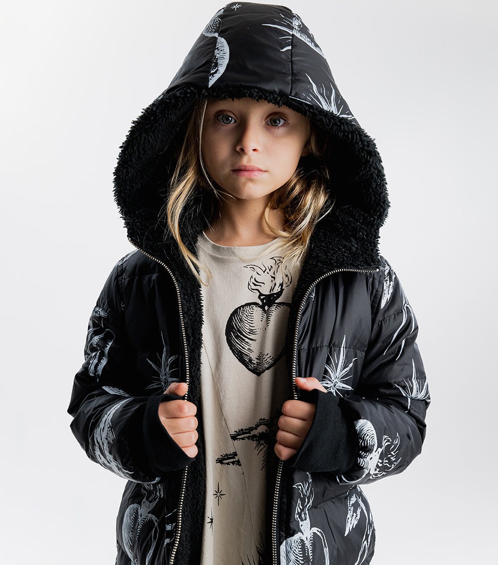 Kid | All Inked Reversible Down Coat | Black