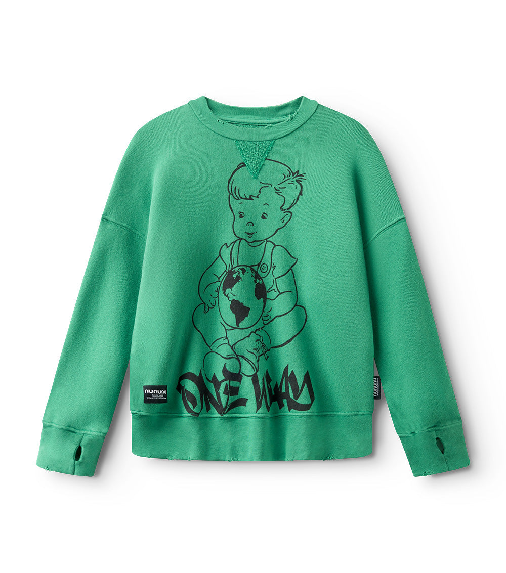 Unisex | Global Kid Sweatshirt | Moss Green