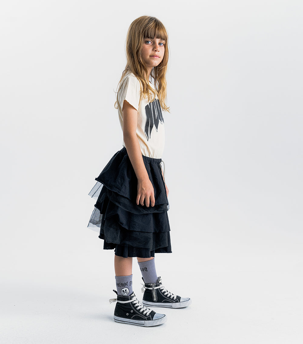 Girl | Rawk Layered Dress | Natural x Black