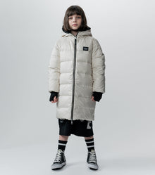 Unisex | Reversible Side Eye Down Coat | Black x Smokey Natural