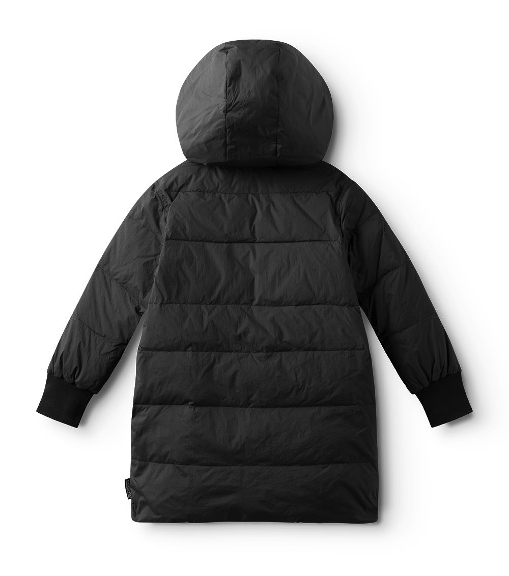 Unisex | Reversible Side Eye Down Coat | Black x Smokey Natural