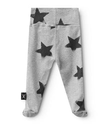 Newborn | Star Footed Leggings | Heather Grey