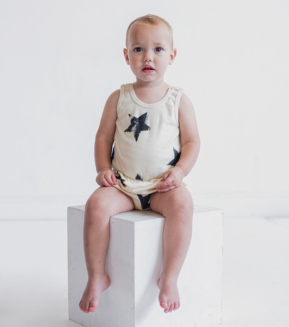 Newborn | Star Yoga Overall | White