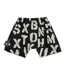 Newborn | Abc Soft Shorts | Black
