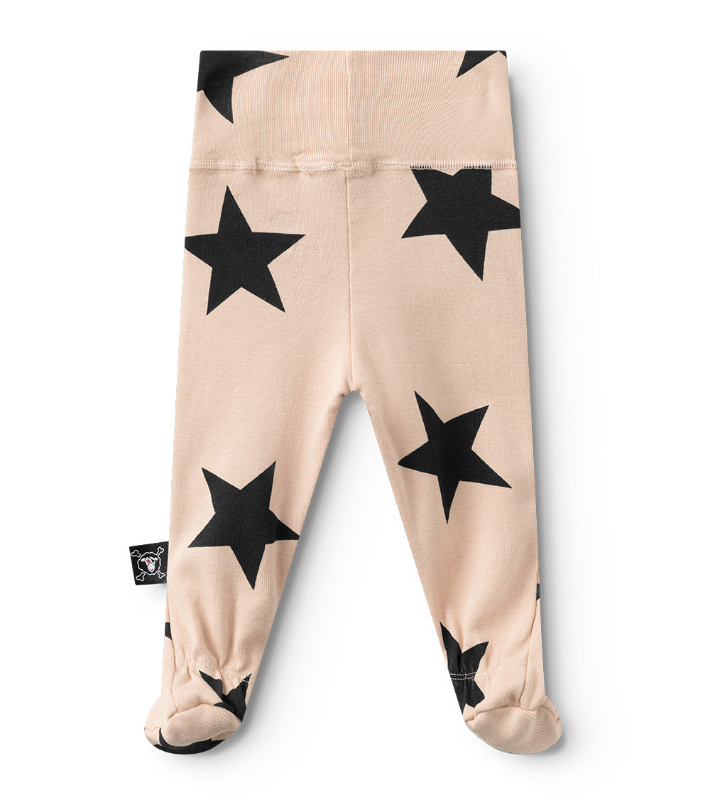 Newborn | Star Footed Leggings | Nude