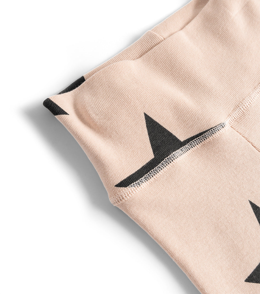 Newborn | Star Footed Leggings | Nude