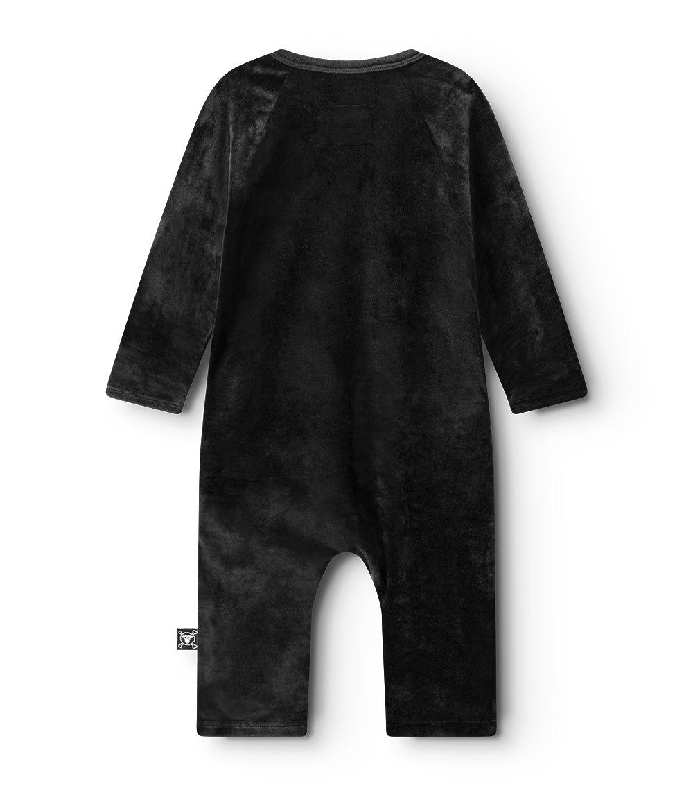 Newborn | Velvet Overall | Black