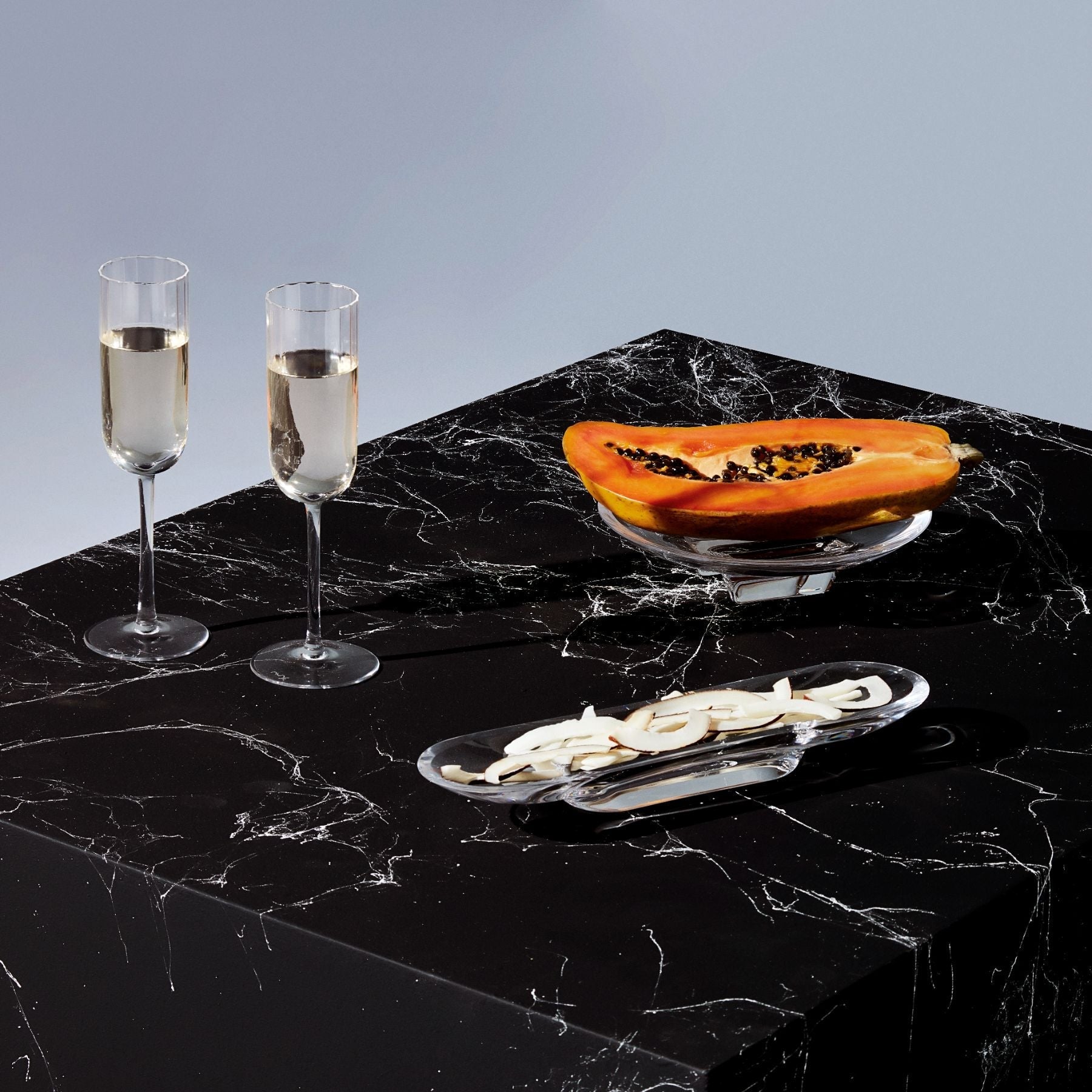 Neo Champagne Glasses | Clear Crystal | Set of 2