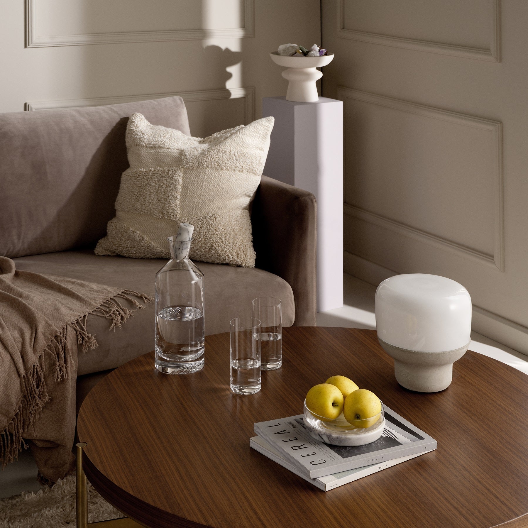 Alba Whisky Bottle - Tall | Clear Crystal/Marble