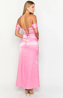 Naveah Off Shoulder Maxi Dress | Pink