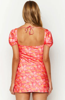 Naya Mini Dress | Orange Floral Print
