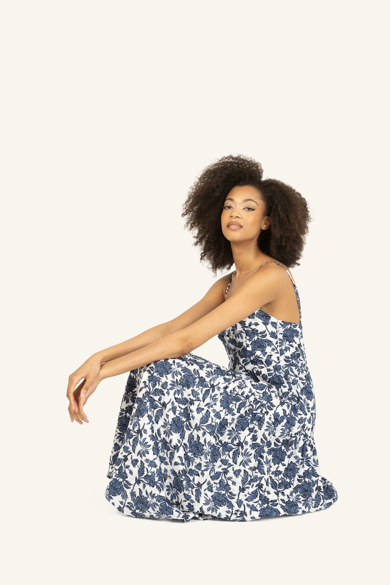 Nehru Dress | Blue Floral Print