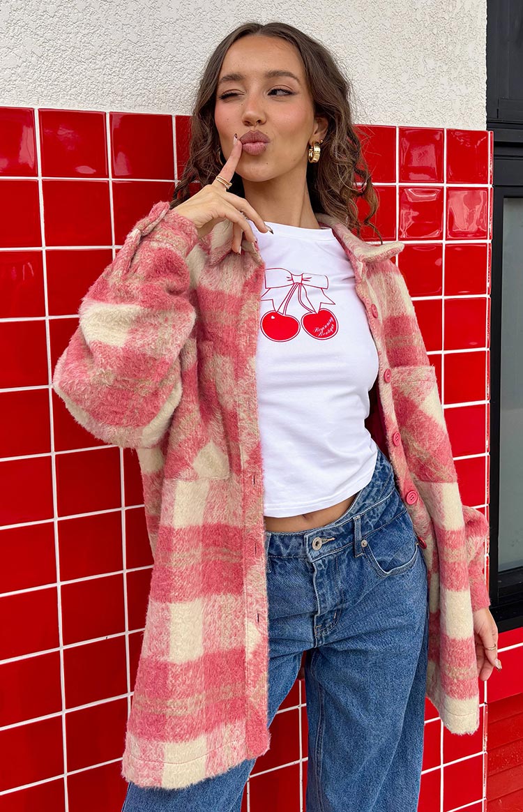 Neve Check Jacket | Pink