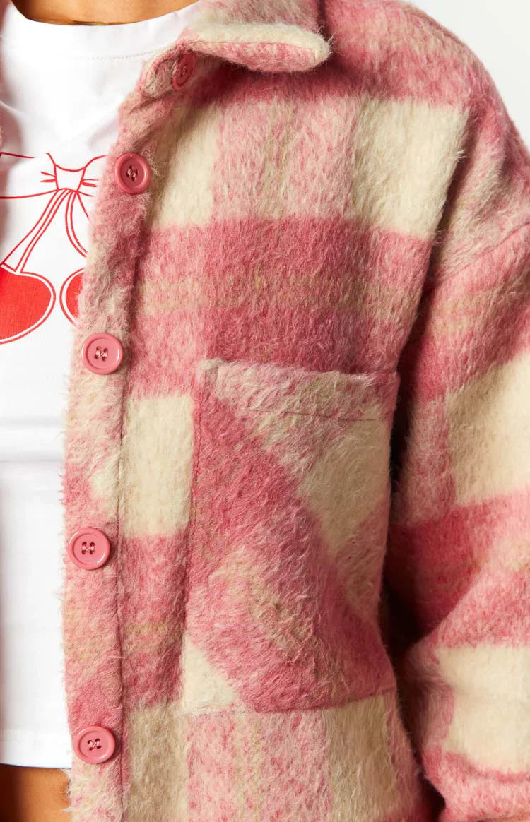 Neve Check Jacket | Pink