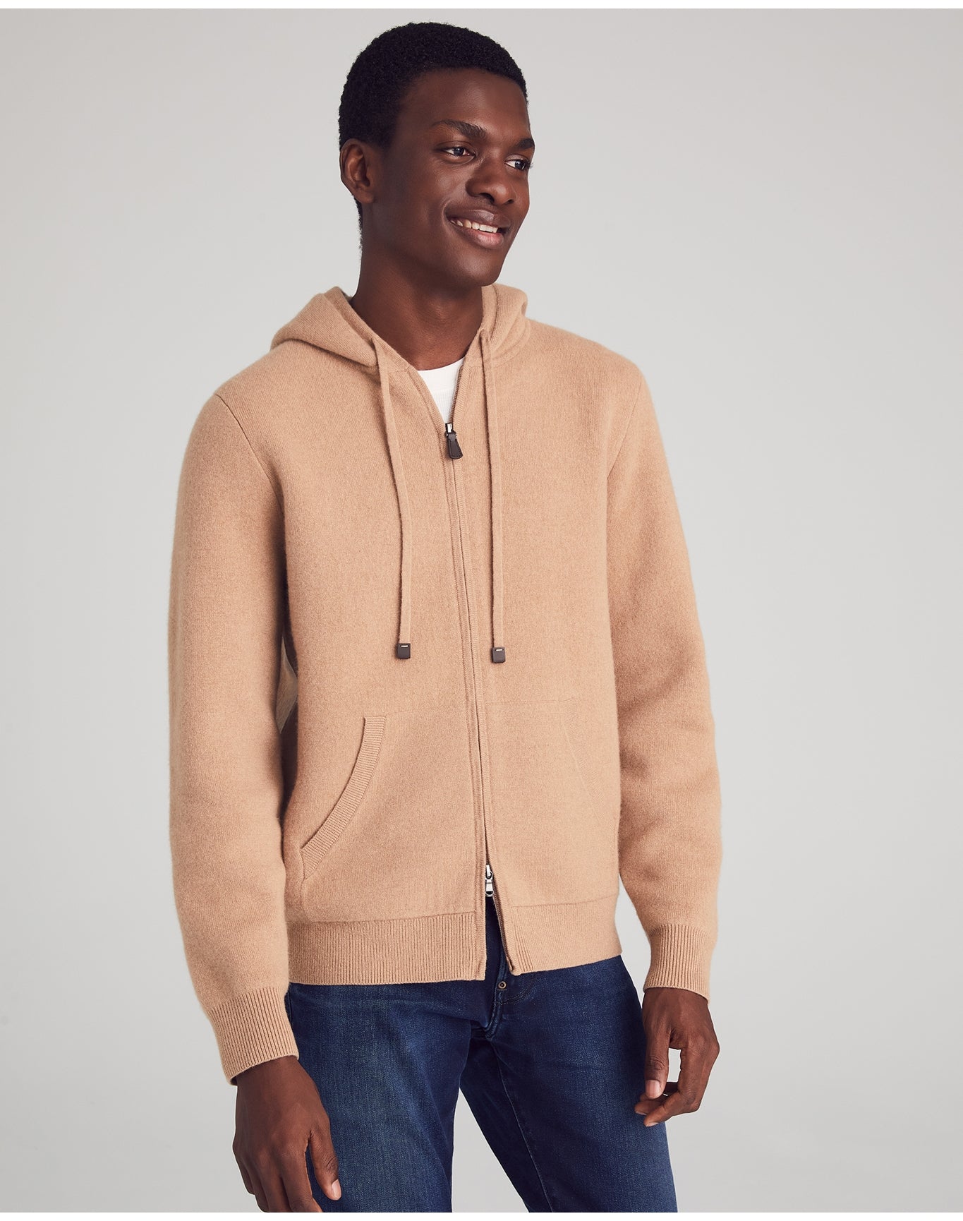 Nomad1942 | Men | Columbus Cashmere Hoodie Jacket | Camel