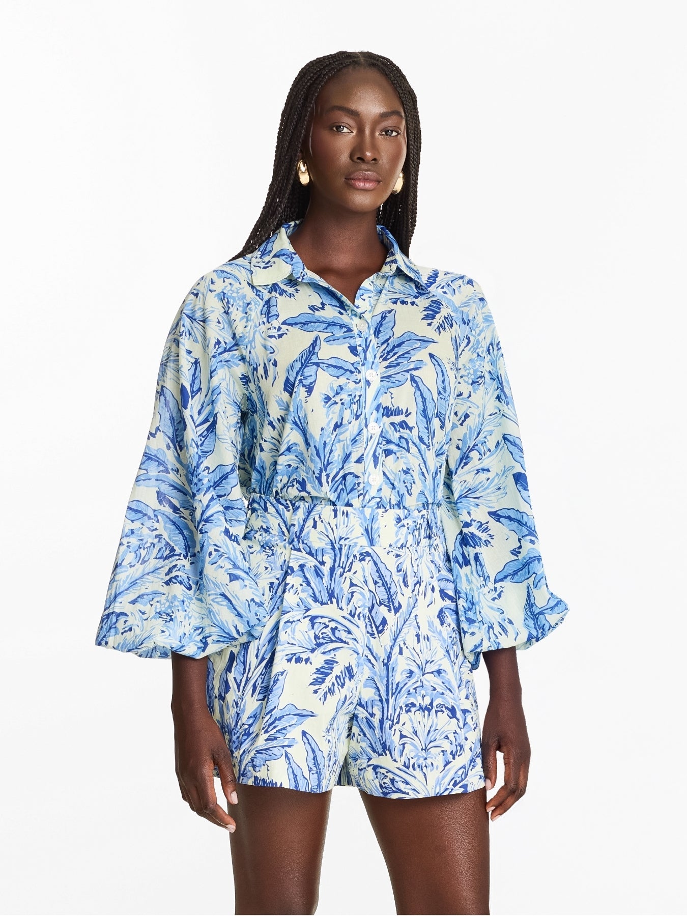 Printed Cotton Voile Nora Shirt | Toile Blu