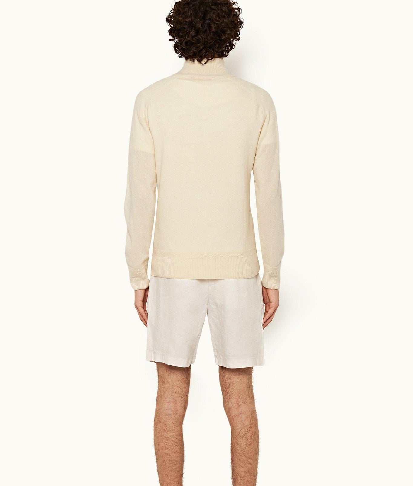 Norwich Linen Tailored Fit O.B Stripe Linen Shorts | White Sand