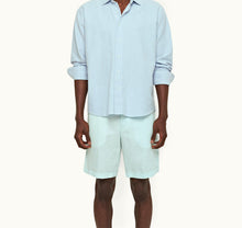 Norwich Linen Tailored Fit Washed Linen Shorts | Clear Sky