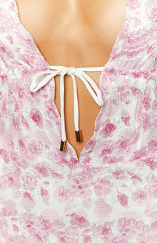 Novalie Lace Mini Dress | Pink