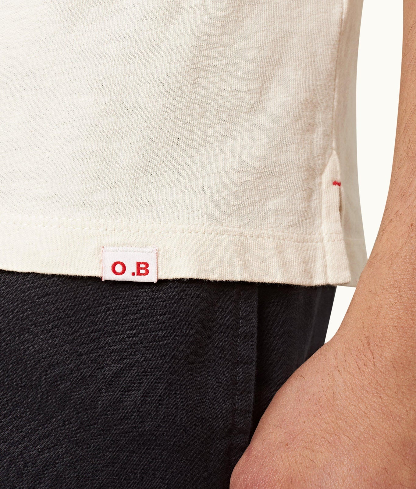 OB Classic Tee Blossom Logo Design Classic Fit Cotton T-Shirt | White Sand/Night Iris