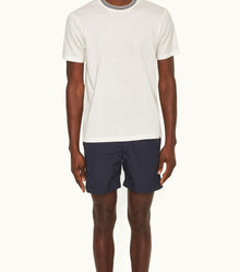 OB Standard Classic Fit Stripe Neckline T-Shirt | White Sand