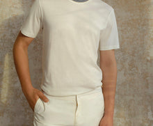 OB Standard Classic Fit Stripe Neckline T-Shirt | White Sand