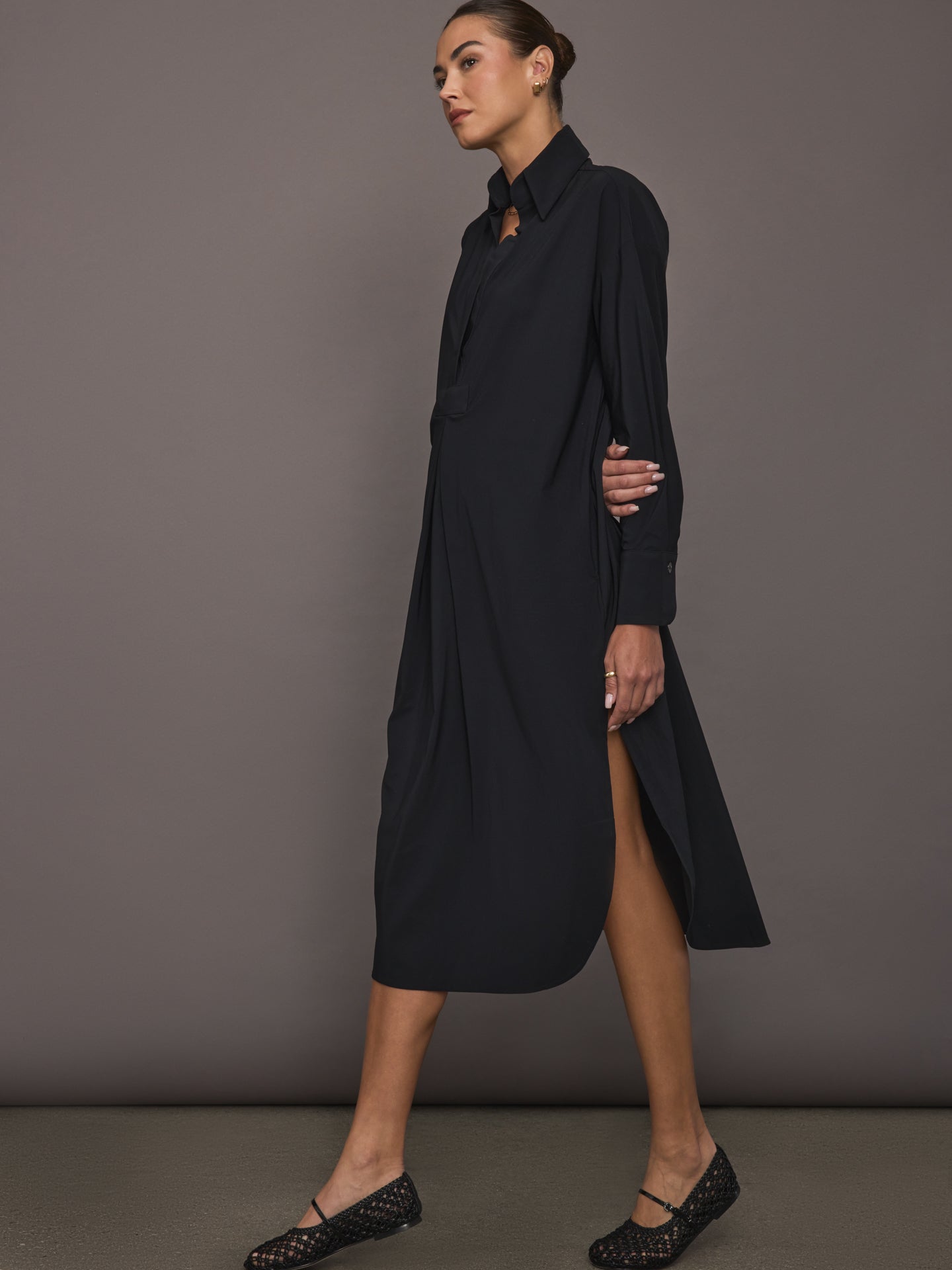 Tropez Oversized Shirt Dress | Black