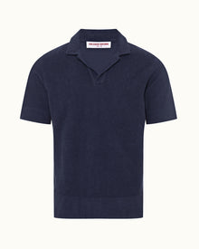 Lagoon Blue Classic Fit Cotton Towelling Polo Shirt | Lagoon Blue