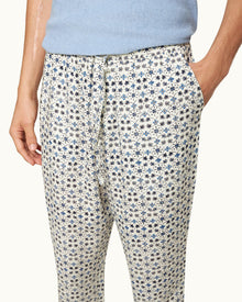 Fiore Print Relaxed Fit Lounge Trousers In Cashew Colour | Cashew