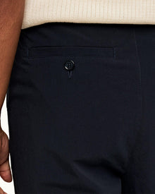 Night Iris Easy Fit Single Pleat Laundered Cotton Trousers | Night Iris