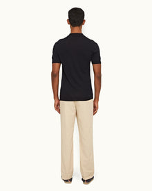 Pebble Easy Fit Single Pleat Laundered Cotton Trousers | Pebble