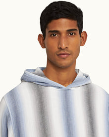 Matchstick/Blue Depths Oasis Stripe Relaxed Fit Hooded Sweatshirt | Matchstick/Blue Depths