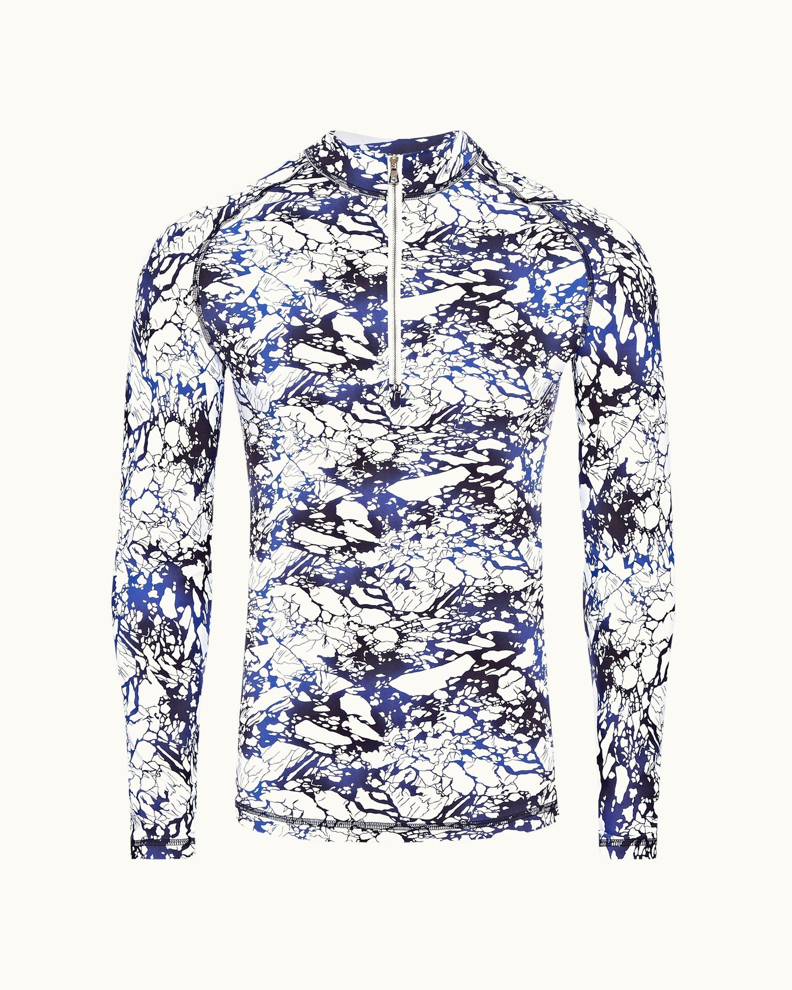 Cloud/Mazanine Ice Print Half-Zip Rash Guard | Cloud/Mazanine