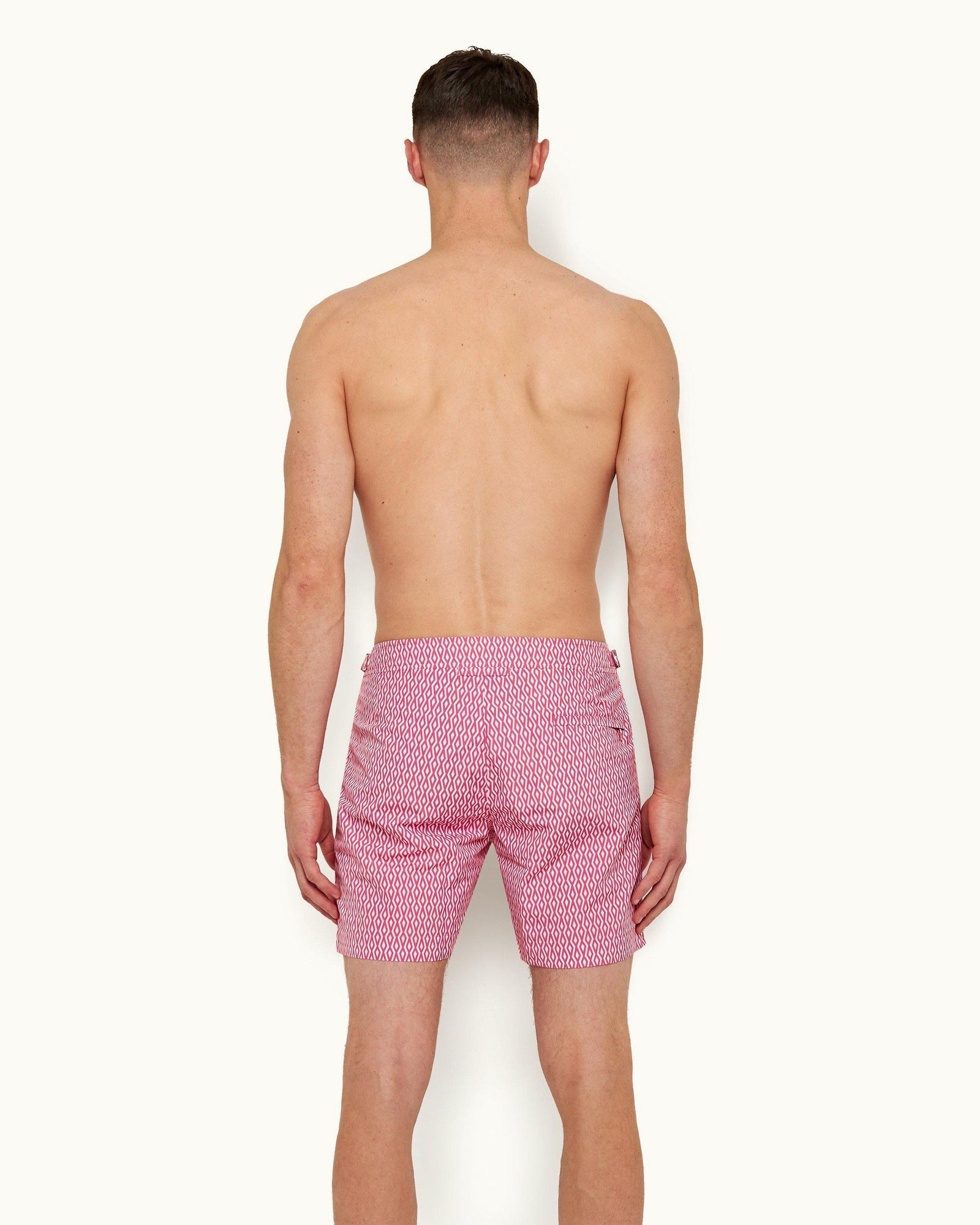 Wham/White Alado Geometric Print Mid-Length Swim Shorts | Wham/White