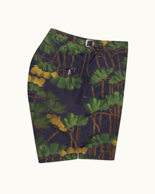 Bulldog Fantasy Floral Mid-Length Swim Shorts | Night Iris