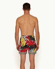 Bulldog Yellow/Green/Black Island Life Mid-Length Swim Shorts | Yellow/Green/Black