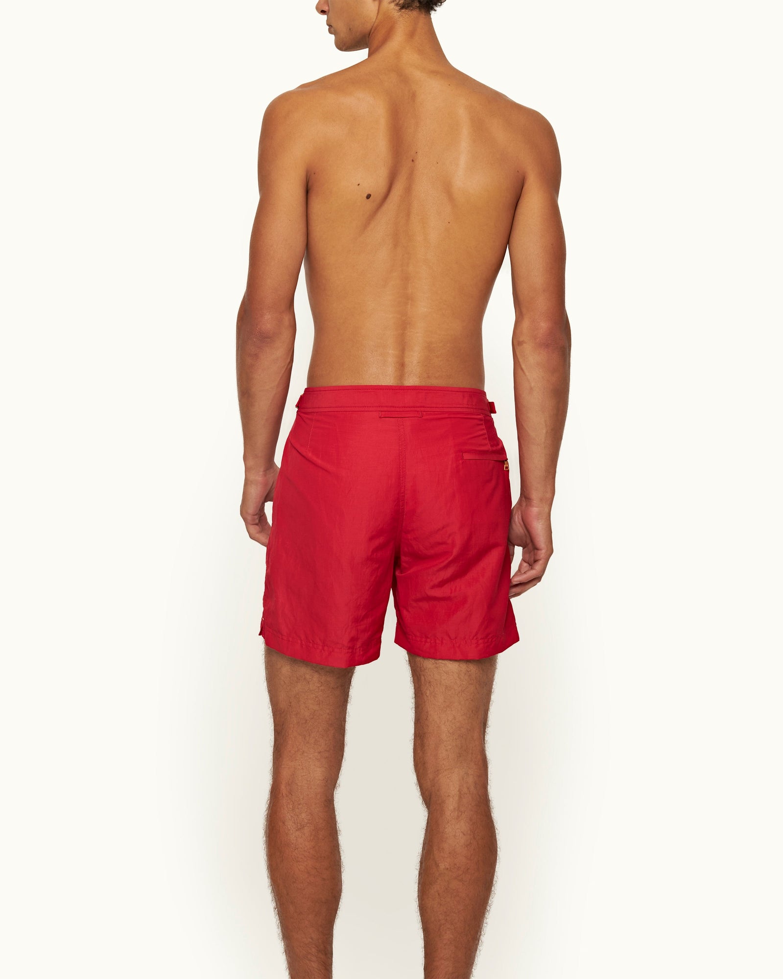 Men | Bulldog Linen Swim Boxer | Vermillion/Stripe