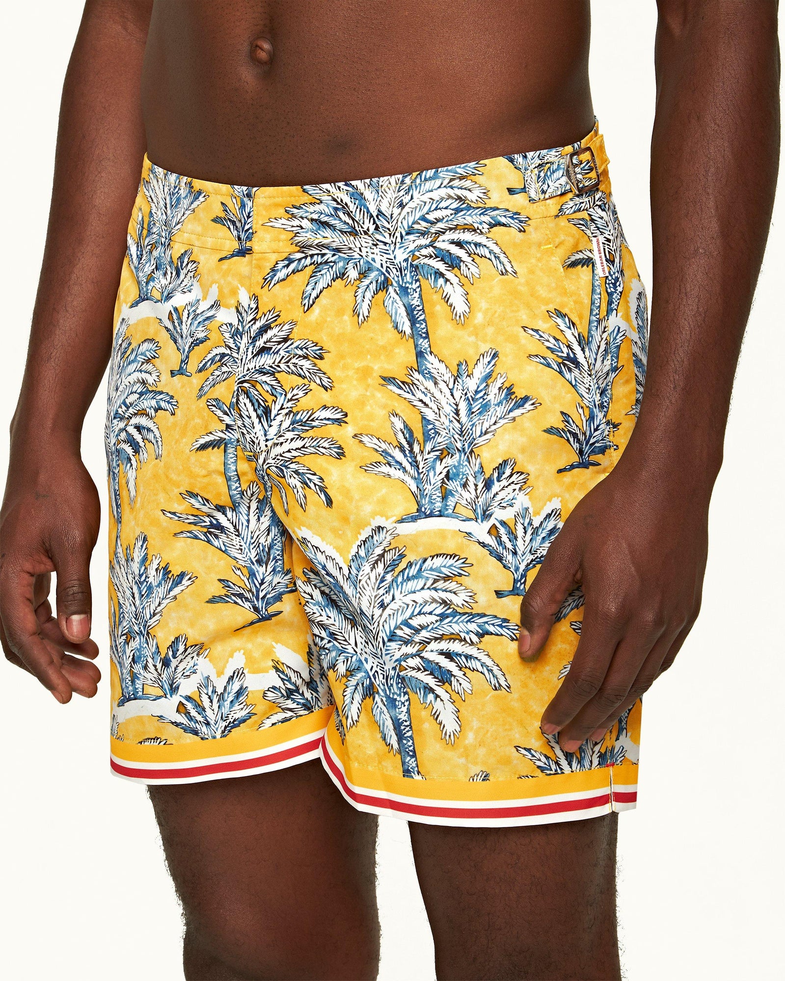 Bulldog Toucan Palm Border Mid-Length Swim Shorts | Toucan
