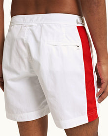 Bulldog White Panel Mid-Length Swim Shorts | White