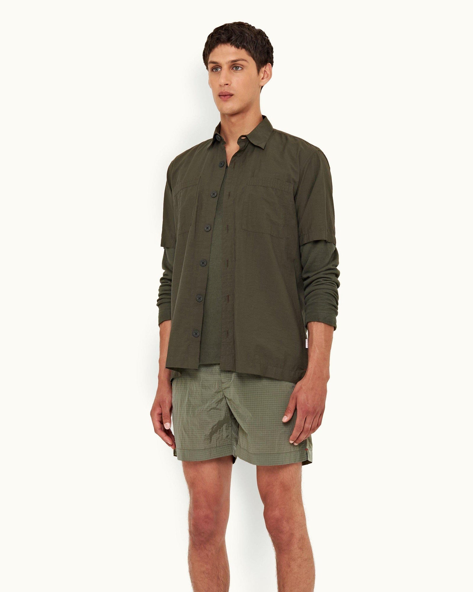Parachute Green Ripstop Mid-Length Swim Shorts | Parachute Green