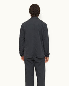 Shadow Relaxed Fit Unstructured Cotton-Linen Blazer | Shadow