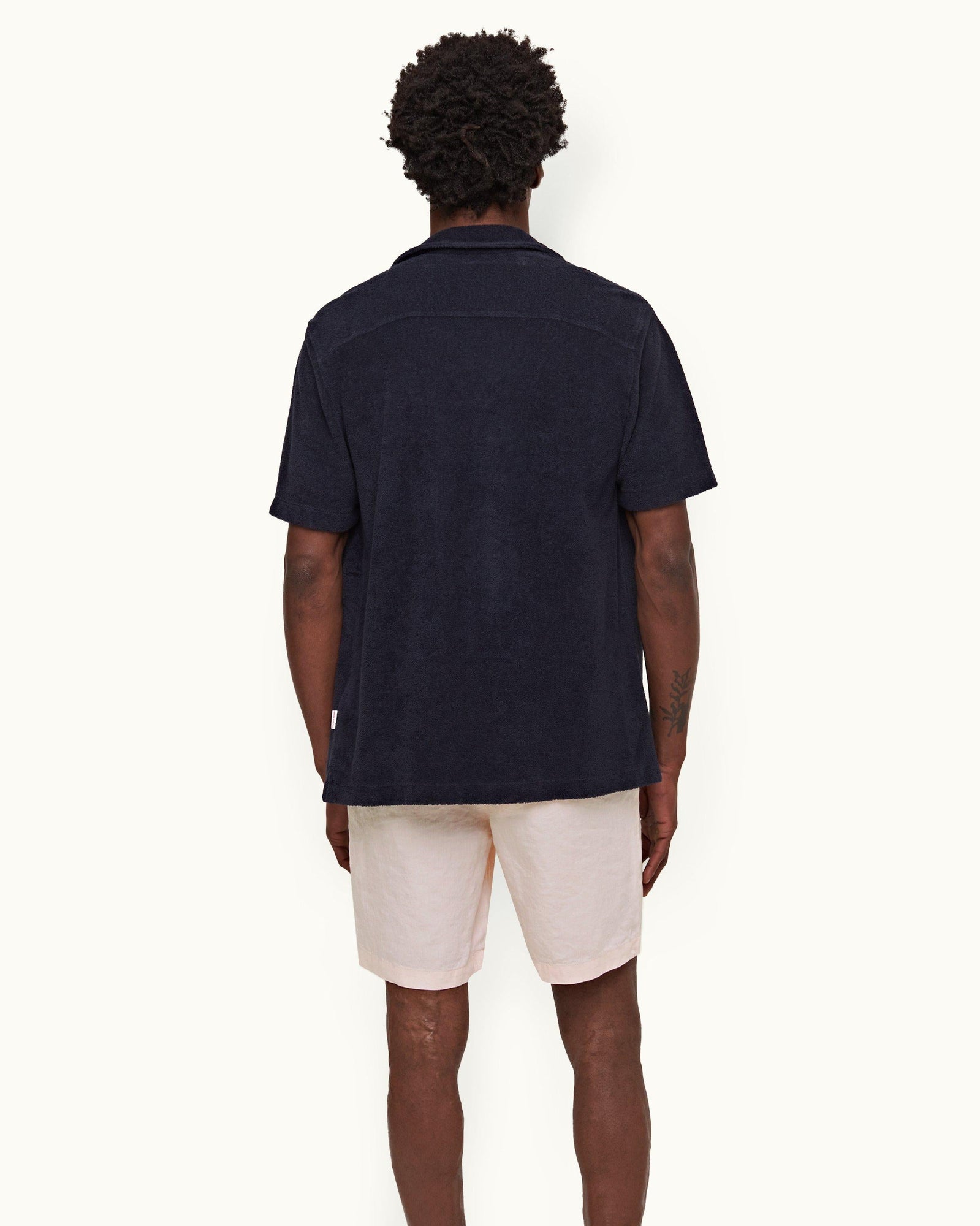 Rose Tailored Fit Washed Linen Drawcord Shorts | Rose