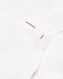 Kids | Diego Linen Kids' White Linen Relaxed Overhead Shirt | White