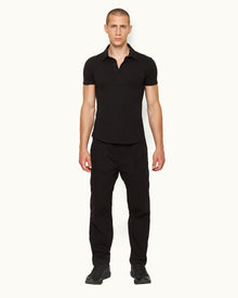 Black Tapered Fit Needle Corduroy Trousers | Black