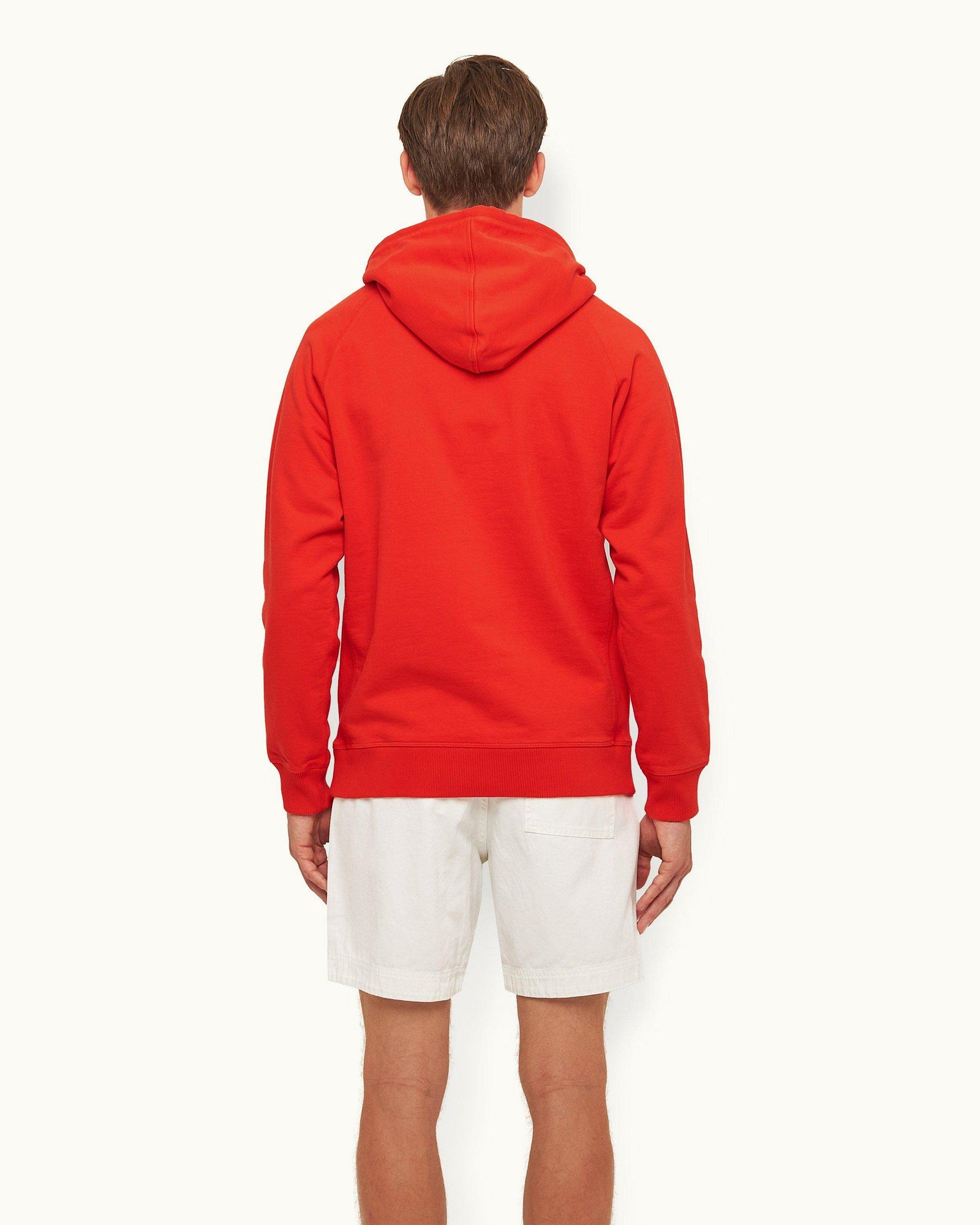 Summer Red Garment washed Hooded Sweatshirt | Summer Red