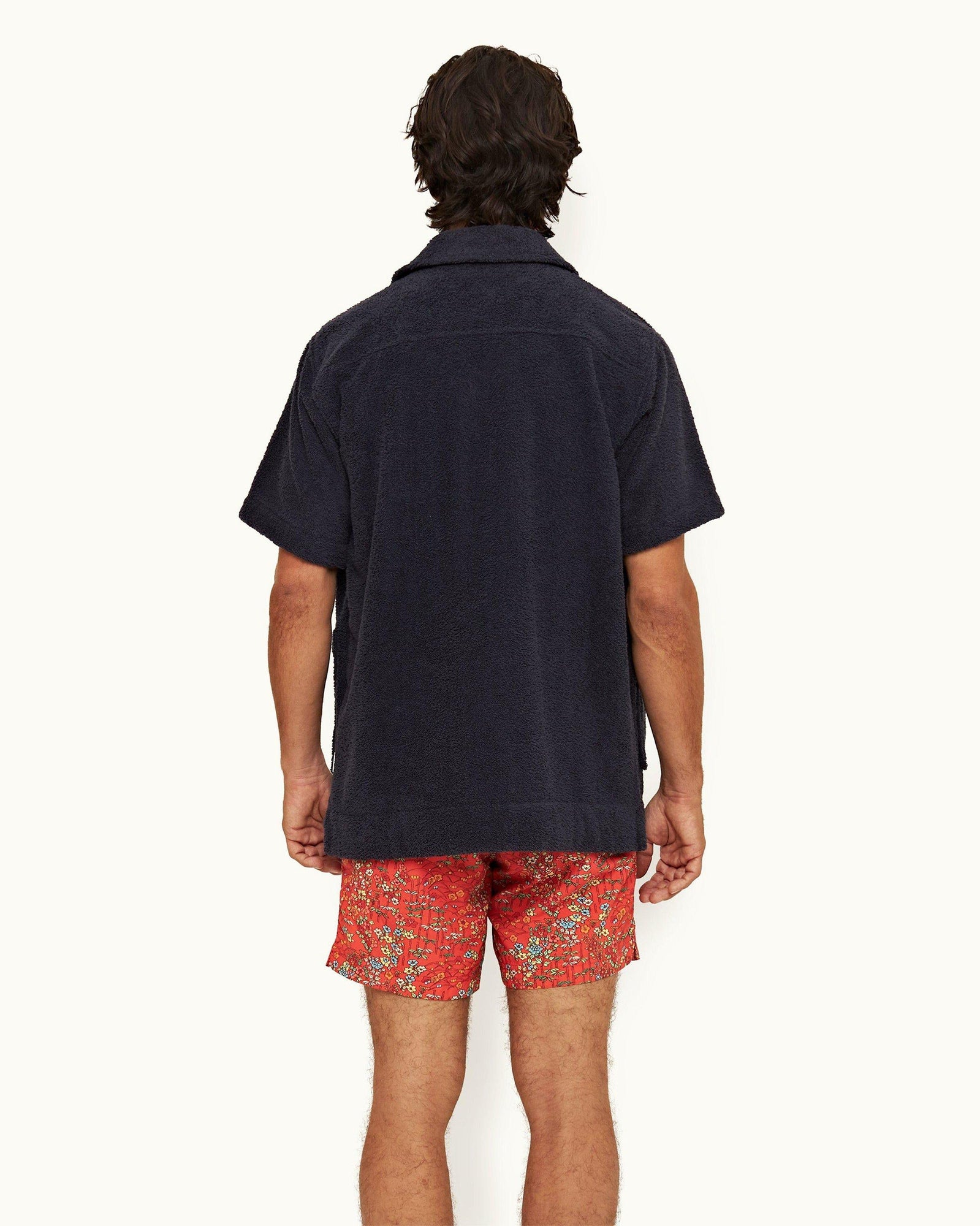 Night Iris Relaxed Fit Lounger Pile Towelling Lounge Shirt | Night Iris