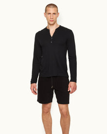 Harrison Cashmere Black Classic Fit Modal-Cashmere T-shirt | Black
